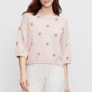 LOFT pink ice cream sweater. Size SMALL
